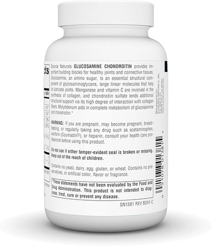 Source Naturals Extra Strength Glucosamine Chondroitin, Promotes Healthy Joints*, 60 Tablets