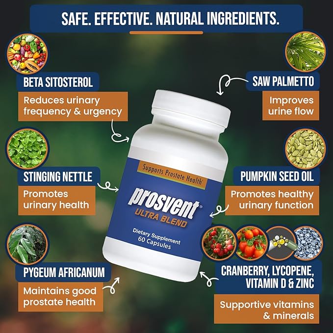 Advanced Prostate Support Ultra - Natural Supplement with Saw Palmetto, Pygeum, Lycopene, Stinging Nettle, Beta Sitosterol, Cranberry and More to Ease Urinary Frequency & Urgency (60 Count)
