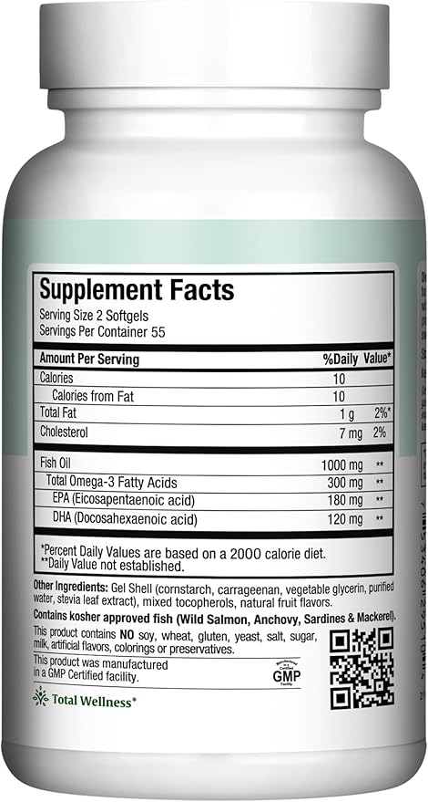 Maxi Health Omega Yums 1000 - Kid Friendly - Fruity Burst Flavor - 110 Softgel Capsules - Kosher