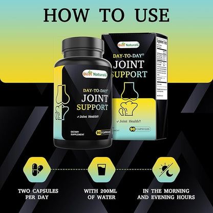Best Naturals Day-to-Day Joint Support 90 Veg Capsules - Made with Vitmain D, K2, Calcium, Potassium, Turmeric, Glucosamine, Chondroitin, MSM