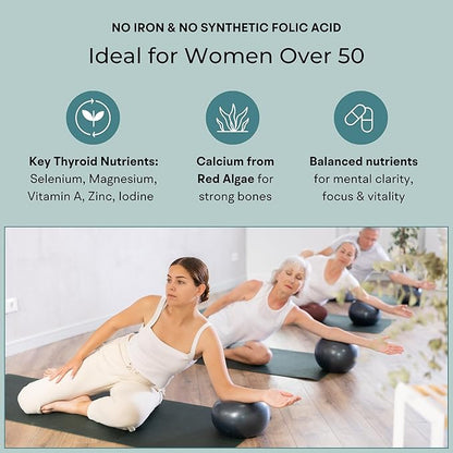 Multivitamin for Women (120 Vegetarian Capsules) Whole Food Vitamin with Essential Nutrients, Natural Calcium, Magnesium, Selenium, Zinc, Biotin, Vitamin A, B6, C, D3, E, K and More