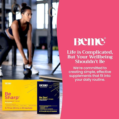 BeMe BeSharp & BeZen Bundle - Liquid Omega-3 & Magnesium Glycinate L-Theanine Supplements
