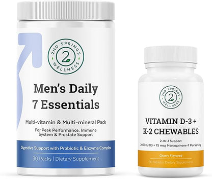 Men's Daily 7 Essentials & Vitamin D3+K2 Bundle