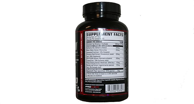 GLYCODRIN | Powerful GDA with Berberine HCL, Cinnamon, Banaba, Patented GS4 Plus & More; 120 V Caps (60 Servings)