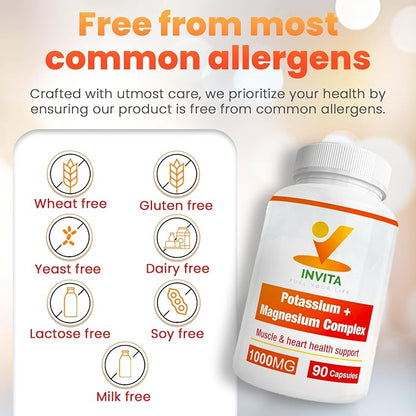 Potassium Magnesium Complex 1000 mg, High Absorption Magnesium & Potassium Supplement for Leg & Muscle Recovery, 5 Form Magnesium for Sleep & Vascular Support