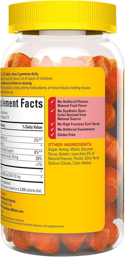 Nature Made Fish Oil Omega 3 Gummies, Omega 3 Fish Oil Supplements, Healthy Heart Support, 150 Gummies, 75 Day Supply