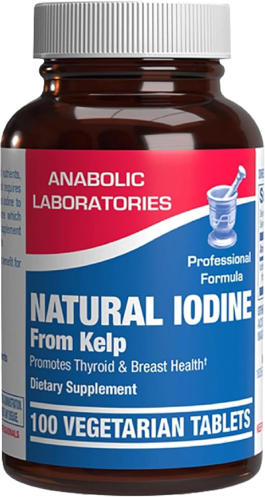 Sea Kelp Iodine Supplement - Clinical Grade Enhanced Iodine Supplement for Women and Men for Energy Metabolism and Thyroid Support - High Absorption Vegetarian Non-GMO Small Tablets (100 Servings)