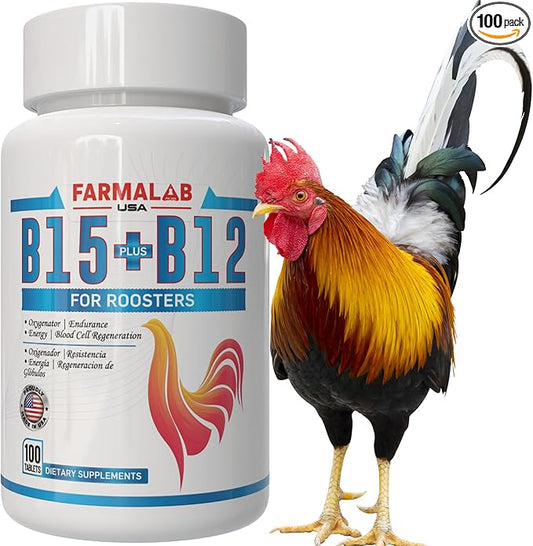 Farmalab B12 B15 for Roosters B15 B12 para Gallos 100 Tablets