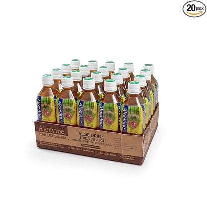 Aloevine Aloe Vera Drink Pomegranate juice l 16.9 oz. 20 pack l smart fruit Korean drinks