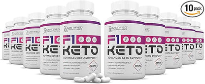 (10 Pack) F1 Keto Pills 1275MG New & Improved Formula Contains Apple Cider Vinegar Extra Virgin Olive Oil Powder Green Tea Leaf 600 Capsules