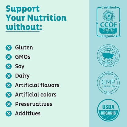 KOS USDA Organic Spirulina Powder, Natural Taste - 100% Pure, Non-Irradiated Vegan Green Blue Spirulina Superfood Powder, Plant Based - Rich in Protein, Vitamins, Antioxidants & Fiber, 60 Servings Bag