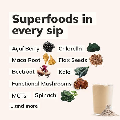Ka’Chava All-In-One Nutrition Shake Blend, Vanilla, 15 Servings, 85+ Superfoods & Nutrients, Meal Replacement, Greens Plant-Based Superfood Powder Protein Drink, Digestive Enzymes & Probiotics, Vegan Dairy Gluten Free
