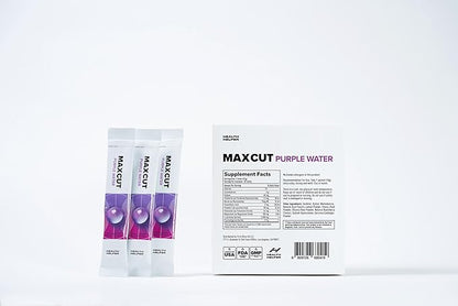 Maxcut Purple Water: 4-in-1 Natural Supplement for Effective Weight Management and Metabolism, Prebiotic Gut Health, Hydration, Natural Energy - All Free from Gluten, Dairy, Sugar, Soy, and Caffeine
