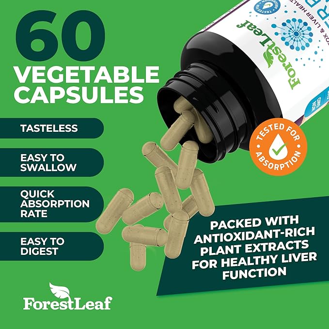 Liver Cleanse Detox & Repair - Fatty Liver Repair Detox Complex Supplement w/Choline, Zinc, Milk Thistle, Dandelion Root, Turmeric, Burdock, Artichoke - Liver Support Supplement | 60 Caps