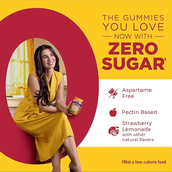 Nature Made Zero Sugar Multivitamin Gummies, Daily Nutritional Support Vitamin Supplements, Aspartame Free, 90 Sugar Free Gummies, 45 Day Supply