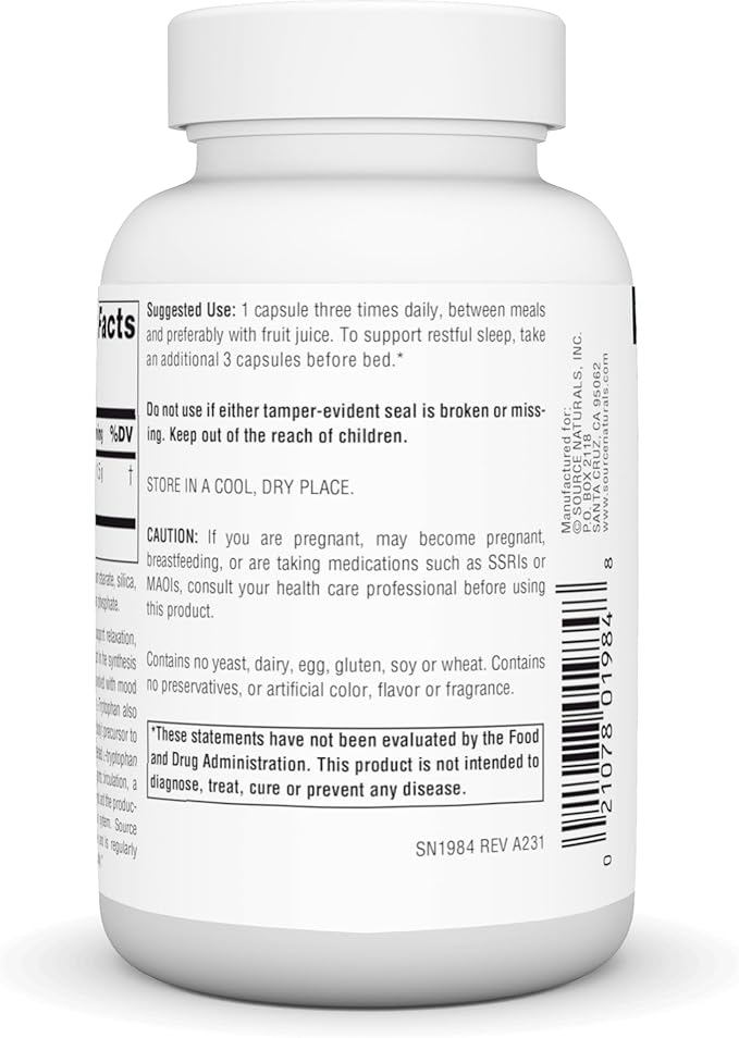 Source Naturals L-Tryptophan, for Mood, Relaxation, and Sleep*, 500mg - 60 Capsules