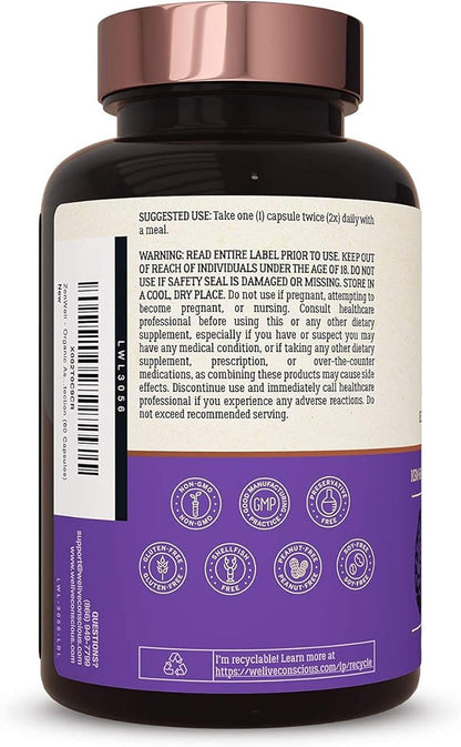 Live Conscious KSM-66 Ashwagandha Supplement w/L Theanine & AlphaWave - ZenWell Everyday Stress Relief, Cognitive, Brain Health - Ashwagandha for Men & Women - 60 Capsules