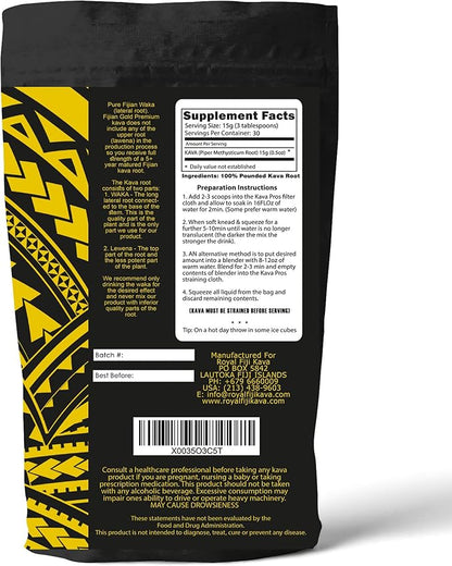 Kava Powder Fijian Gold Premium 5+ Years Matured Kava Root Full Strength Kava Kava from Fiji Islands Organic Grown Super Strength Kava Root