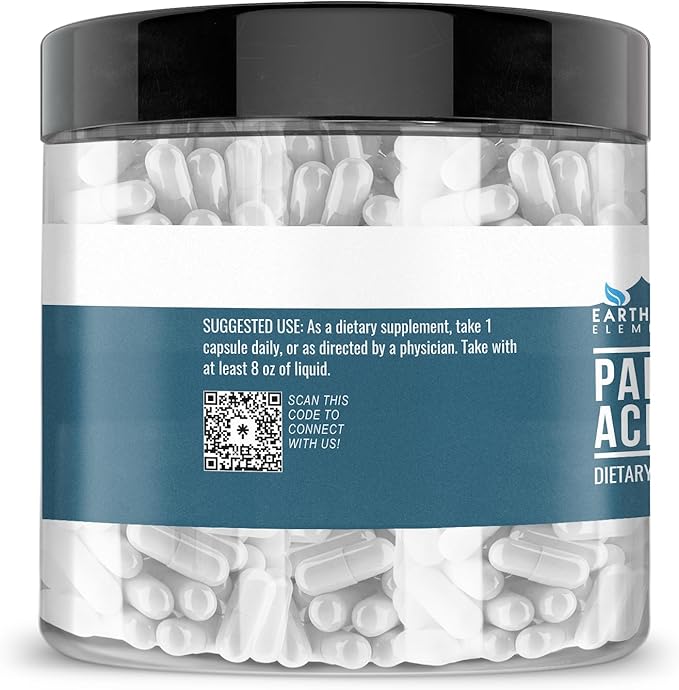 Earthborn Elements Pantothenic Acid 200 Capsules, Pure & Undiluted, No Additives