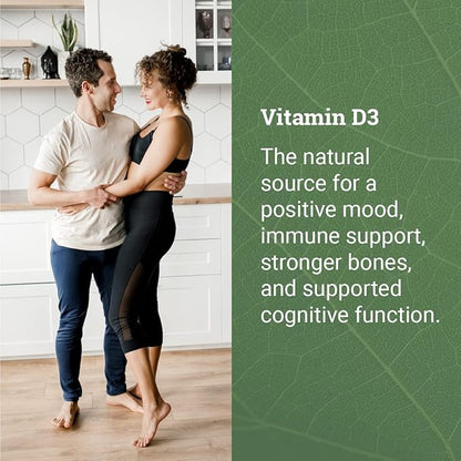 Earth Harmony Vegan Vitamin D3 5000 iu & Organic Lion's Mane 1000mg Supplement - 120 Capsules Each