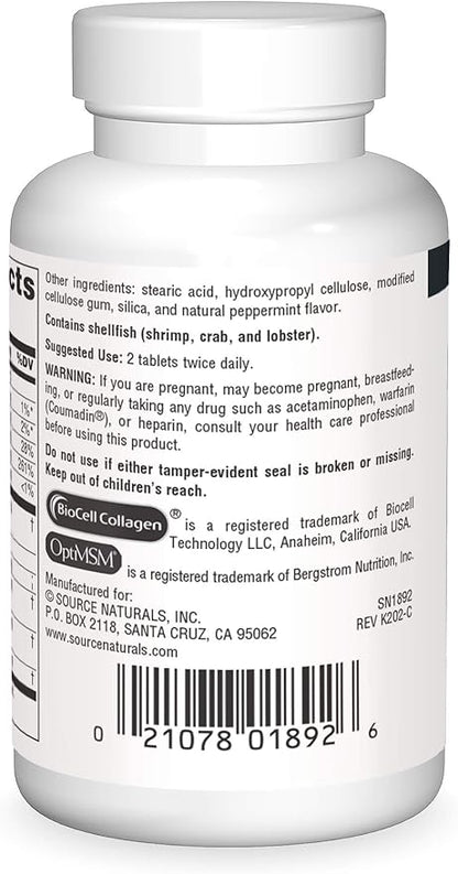 Source Naturals Hyaluronic Joint Complex with Glucosamine, Chondroitin & MSM - 30 Tablets