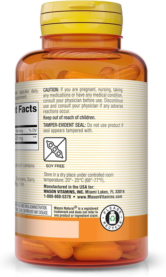 MASON NATURAL Activated Charcoal - Alleviates Gas and Bloating, Promotes Natural Detoxification, Highly Absorbent Supplement, 60 Capsules (Pack of 3)