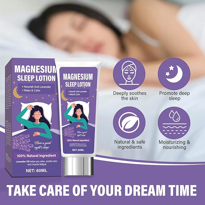 Magnesium Lotion for Sleep & Muscle Relief, Adults & Kids Nighttime Magnesium Cream, Promotes Sleep and Support for Relaxation & Calm