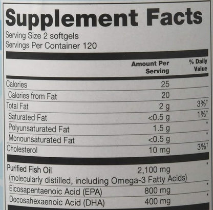 Vitacost Synergy Mega EFA® Mini Gels - 1200 mg per serving Omega 3 EPA & DHA Natural Strawberry -- 240 Softgels