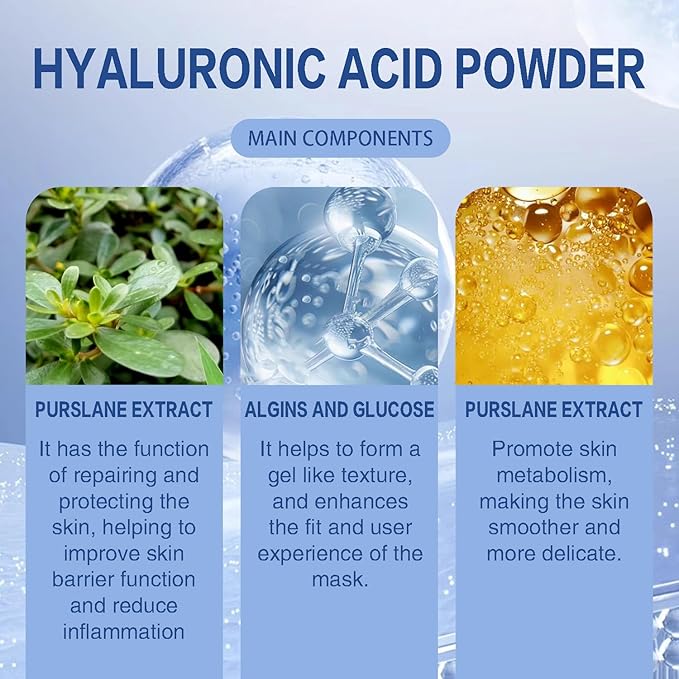 Hyaluronic Acid Powder for Skin Care - Low Molecular Weight, Vegan Cosmetic Grade, Water-Soluble Moisturizing Ingredient for DIY Facial Serum & Anti-Aging Skincare