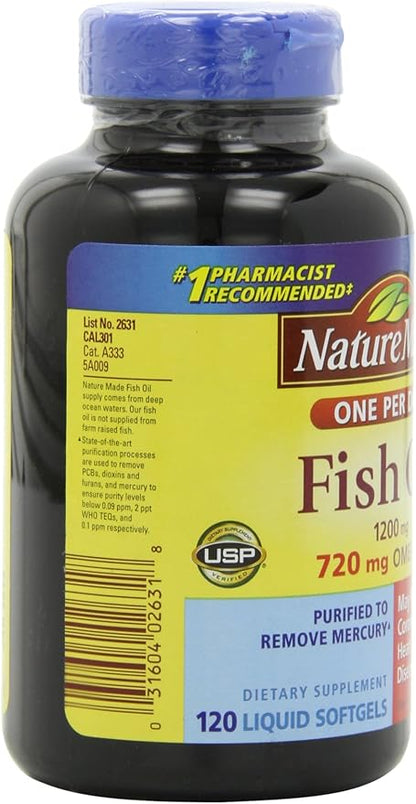 Nature Made (One a Day) Fish Oil, 1200mg 120-Count