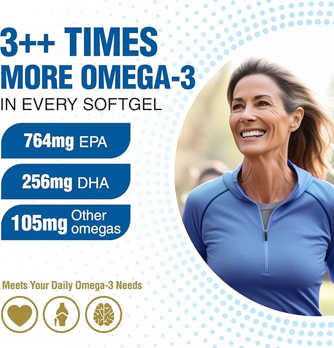 LABO Nutrition OmaxPure Omega3 Fish Oil - 1125mg Omega 3 IFOS Certified - High Potency rTG Omega Fish Oil Supplement with DHA & EPA - for Heart, Brain, Joint & Immune Support - 120 Softgels
