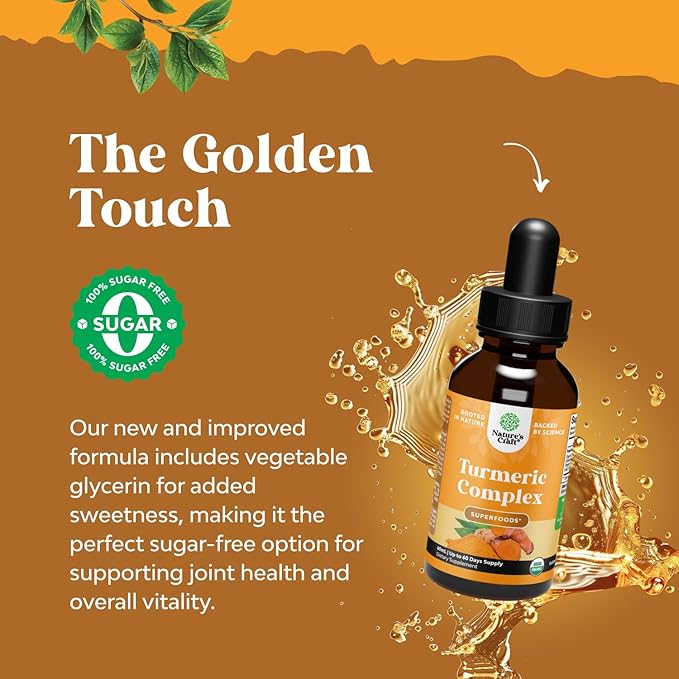 Organic Turmeric Liquid Drops for Adults - Liquid Turmeric Curcumin with Black Pepper Cinnamon and Ginger for Joints Digestion Immunity & More-Organic Supplement Concentrate (2oz) (2)
