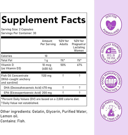 Premom Prenatal Vitamins for Women & Prenatal DHA Fish Oil - Conception for Her Multivitamin: 27 Nutrients + Triglyceride Omega 3 with 470mg DHA - Fertility Support for Women