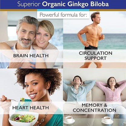 SuperiorLabs - Ginkgo Biloba - 1200mg, 120 Vegetable Capsules - Added Black Pepper for Optimal Absorption - Supports Brain and Heart Health - Memory & Concentration - Circulation Support