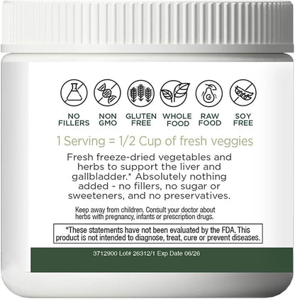 ECLECTIC INSTITUTE Raw Freeze-Dried Non-GMO Organic Liver and Gallbladder Support | Whole Food Powder with Milk Thistle, Beet Juice, Dandelion, Turmeric, Cinnamon | 90 Grams