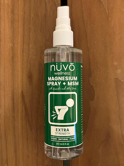 Magnesium Oil Spray with MSM and Aloe Vera - Extra Strength at 32mg per Spray - Lightly Scented with Lavender - 237 ml