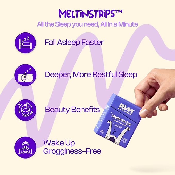MeltinStrips™ Energy, Beauty & Sleep Travel Bundle | Fast-Acting Supplements for Instant Energy, Skin Hydration & Improved Sleep | Sugar-Free | Vegan | 90 Oral Strips