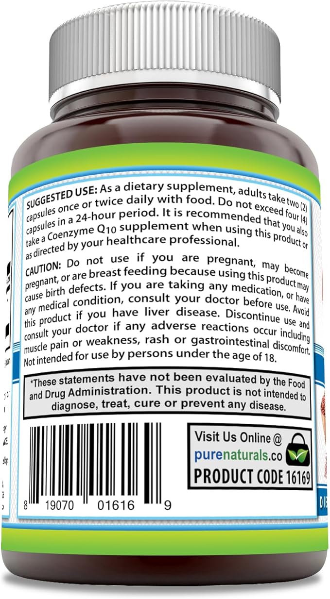 Pure Naturals Red Yeast Rice 1200 Mg per Serving, 240 Capsules Supplement | Non-GMO | Gluten Free | Made in USA
