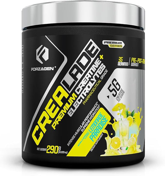 Forzagen CREA-Lade 35 Servings, Premium Creatine Monohydrate with Electrolytes Flavored Lemonade Paradise