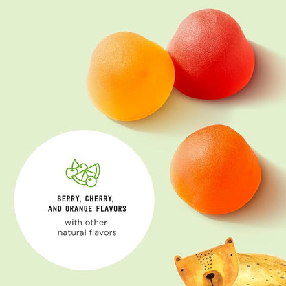 Amazon Brand - Mama Bear Organic Kids Multivitamin, 60 Gummies, 1 Month Supply (Packaging May Vary), Berry, Cherry & Orange