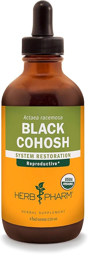 Herb Pharm Certified Organic Black Cohosh Liquid Extract for Female Reproductive System Support - 4 Ounce