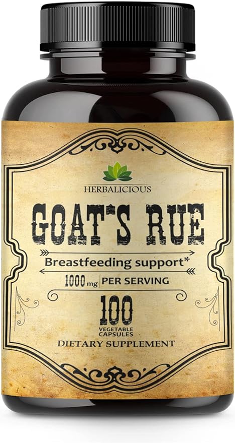 Goat’s Rue Capsules 1000mg - Natural Goats Rue Herbal Supplement - Natural Galega Officinalis for Breast Feeding - Breastmilk Production Food Supplement Support - 100 Caps