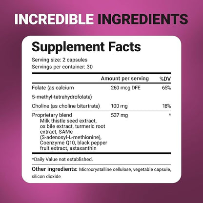 Dr. Berg Liver Cleanse Detox Capsules w/Unique Blend of Milk Thistle, Ox Bile & Folate - Liver Supplement Includes Turmeric, Black Pepper & Choline - 60 Capsules