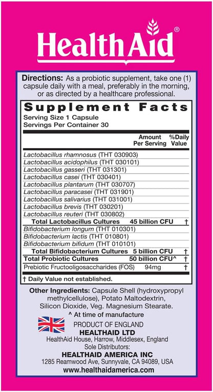 FemProbio, 50 Billion with Prebiotic, 30ct, Helps with Vaginal Support, Acid & Bile Resistant, Lactose, Gluten, GMO Free, Vegetarian