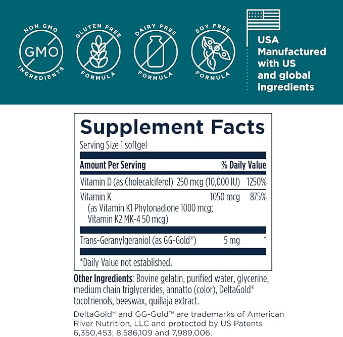 Designs for Health D-Evail 10K - 10,000 IU Vitamin D Supplement with Vitamin K (K1, K2 as MK-4) + GG - Bone, Cardiovascular + Immune Support - Improved Bioavailability Vitamin D3 (60 Softgels)