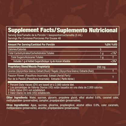 Herbal Supplement for Relaxation & Stress Relief, Supports Digestive & Respiratory Health, Enhances Sleep Quality with Licorice Root & Passion Flower, 8 Fl Oz, 2-Pack