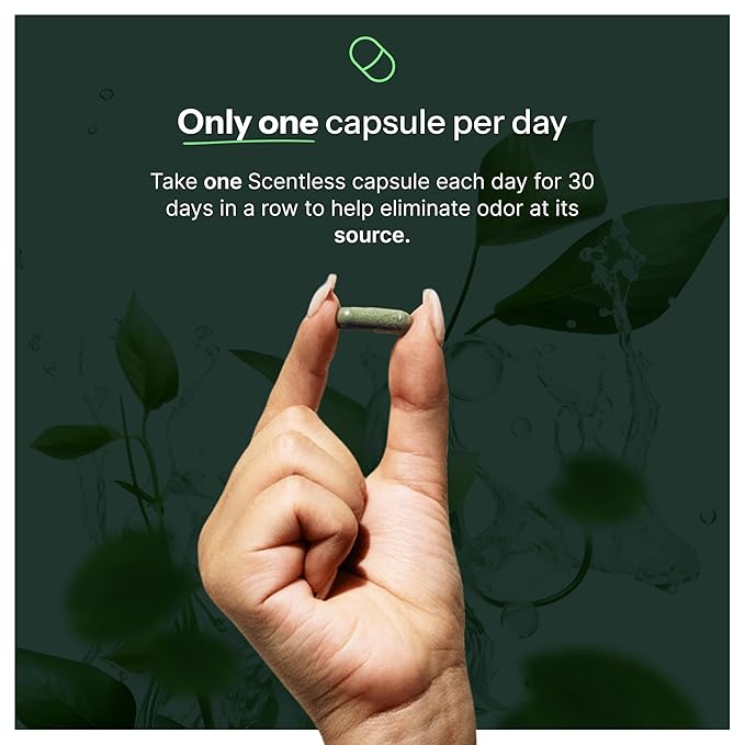 Scentless Internal Deodorant – Mint, Parsley & Chlorophyll Capsules for Body Odor – Aluminum-Free Body Deodorizing Supplement – Odor Control Natural Deodorant – Body Deodorizing Capsules – 30 Count
