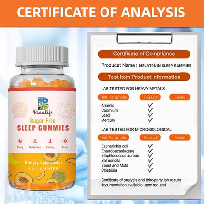 （2 Pack） 5 mg Melatonin Gummies, Sleep Support for Adults, Melatonin Supplements for Sleeping, 120 Cantaloupe Flavored