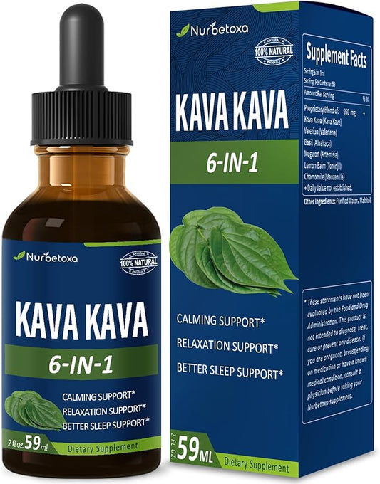 All Herbal Liquid Drops, Kava Extract for Calming Support, Relaxation Support & Better Sleep Support. 6oz-Lemon