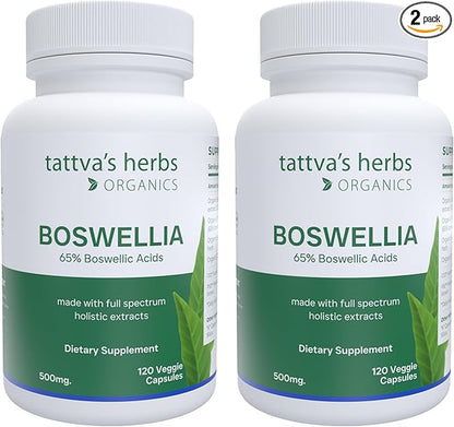 Tattva's Herbs Boswellia Serrata Supplement, Joint Support for Men & Women Supercritical (CO2) Extract 2-Pack, 240 Count, 500 mg - 25 Years of Premium Service from